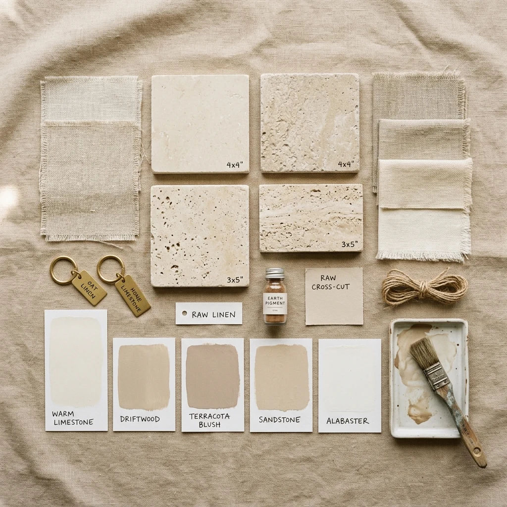 Curated material finishes and color chips discovery phase