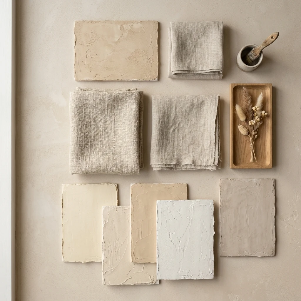 Custom material plan and plaster finish curation