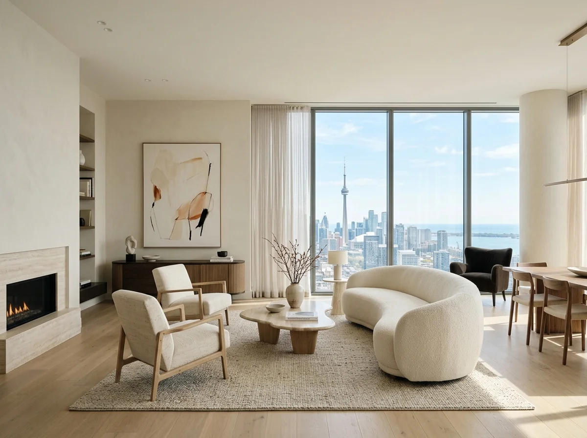 Designer architectural interior painted walls in Toronto residence