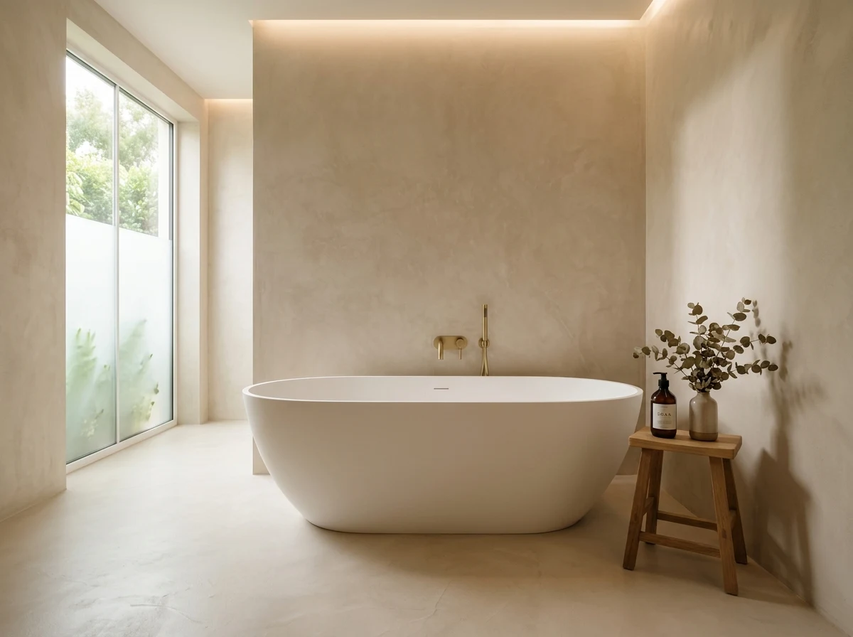 Seamless microcement surfaces for modern bathrooms and floors